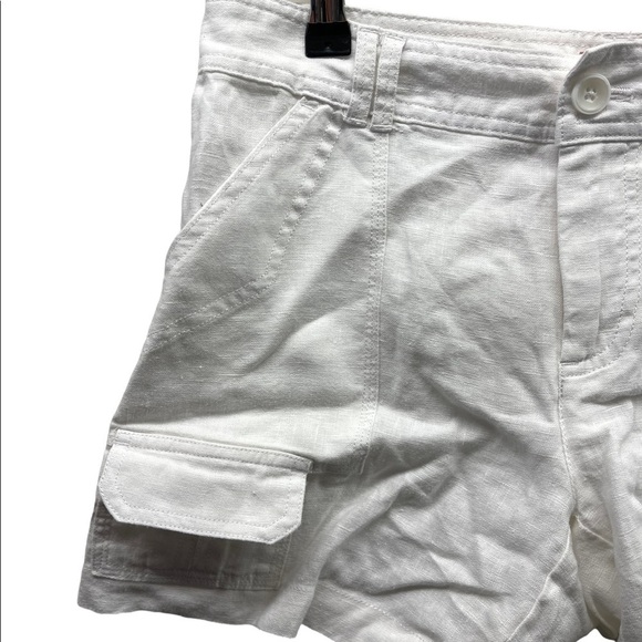 Tommy Bahama Relax Leigh Fit White Linen Cargo Shorts Women’s Size 2 - Picture 5 of 5